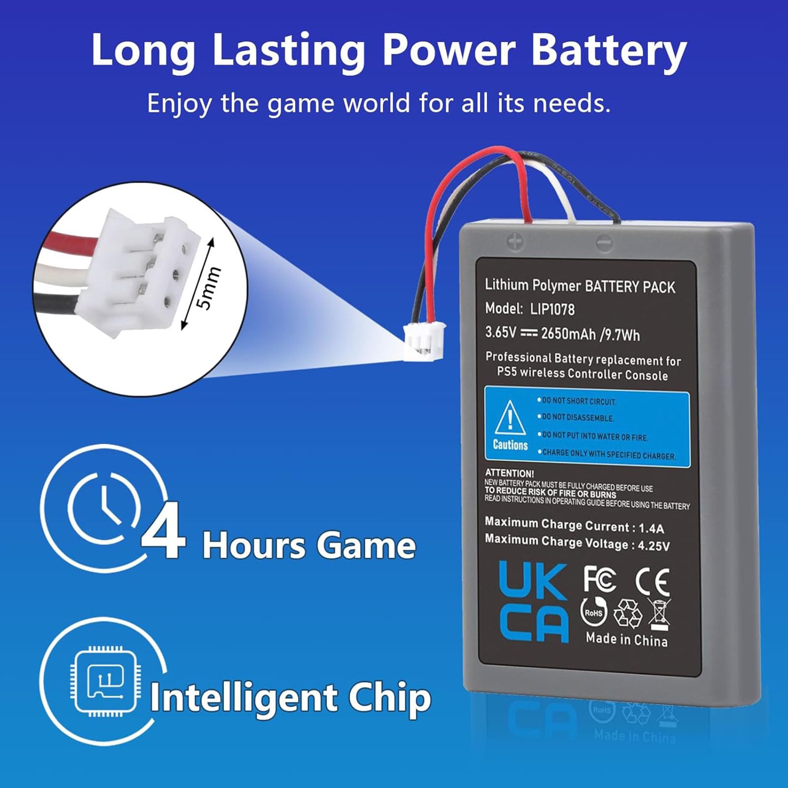 ELLENNE 2X BATTERIA PER CONTROLLER PS5 DUALSENSE GAMEPAD JOYSTICK 2650mAh | BATTERIA PER CONTROLLER PS5 DUALSENSE - GAMEPAD JOYSTICK 2650mAh RICAMBIO NUOVA