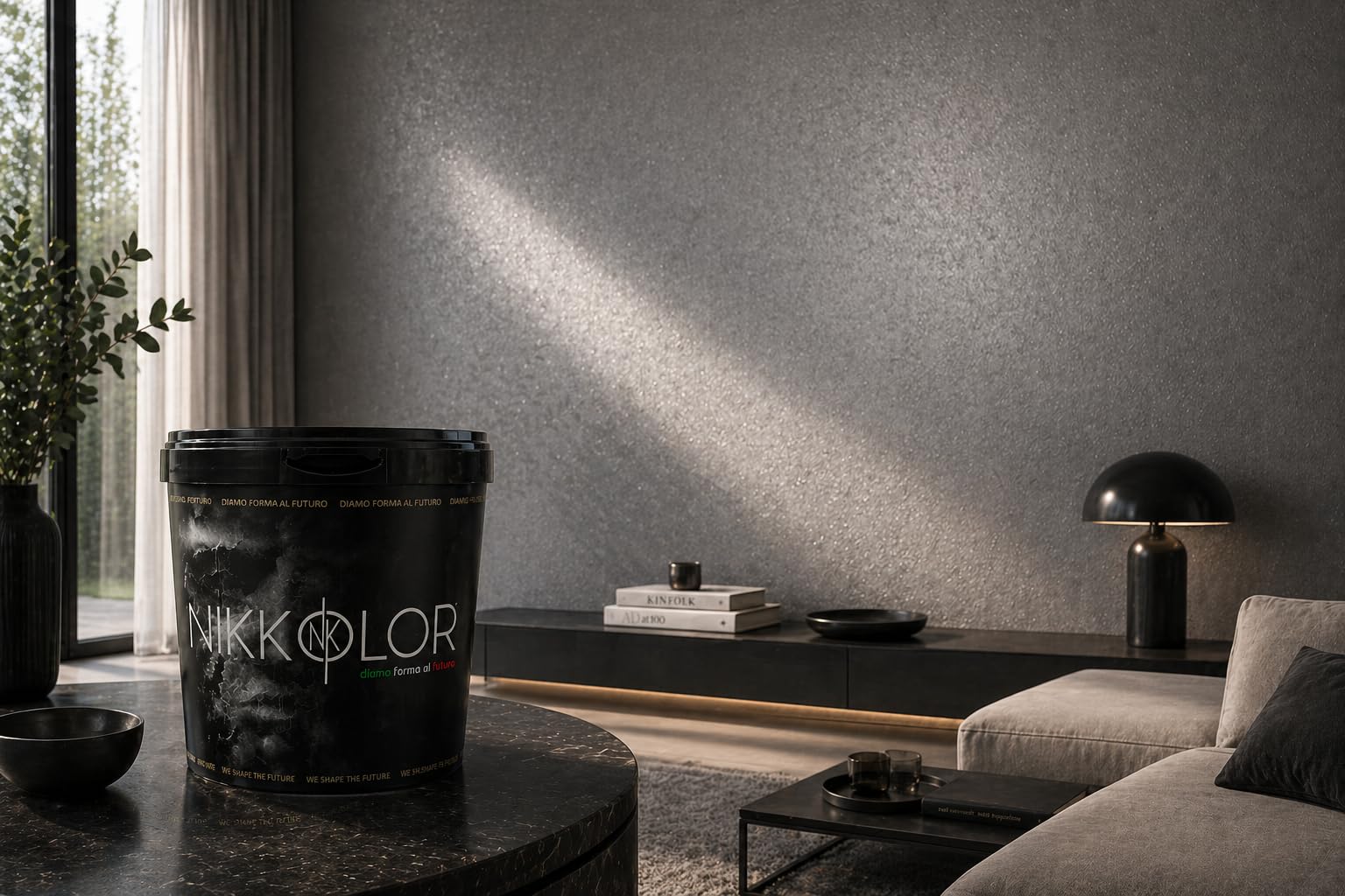 Hyris Pittura Decorativa con Micro Frammenti di Acciaio Inox - 10 | Finitura sabbiata perlata con frammenti inox, lavabile e antimuffa, per pareti e soffitti interni, resa 10/12 m² - 1 Litro