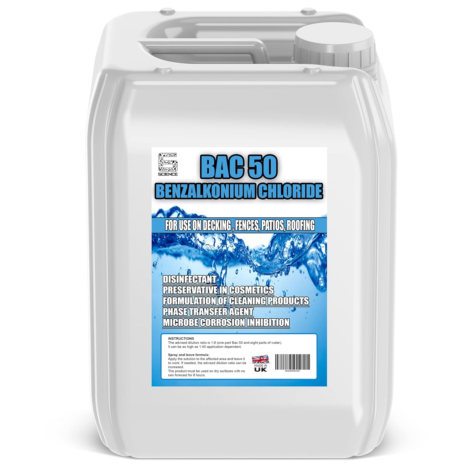 BAC50 Benzalkonium Chloride Bactericide, Fungicide, Algaecide Various 1