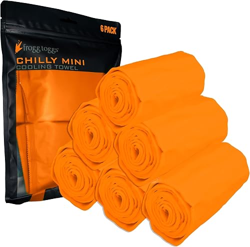 FROGG TOGGS Unisex Cooling towel, Orange - 6 Pack, Pack 29x3 US
