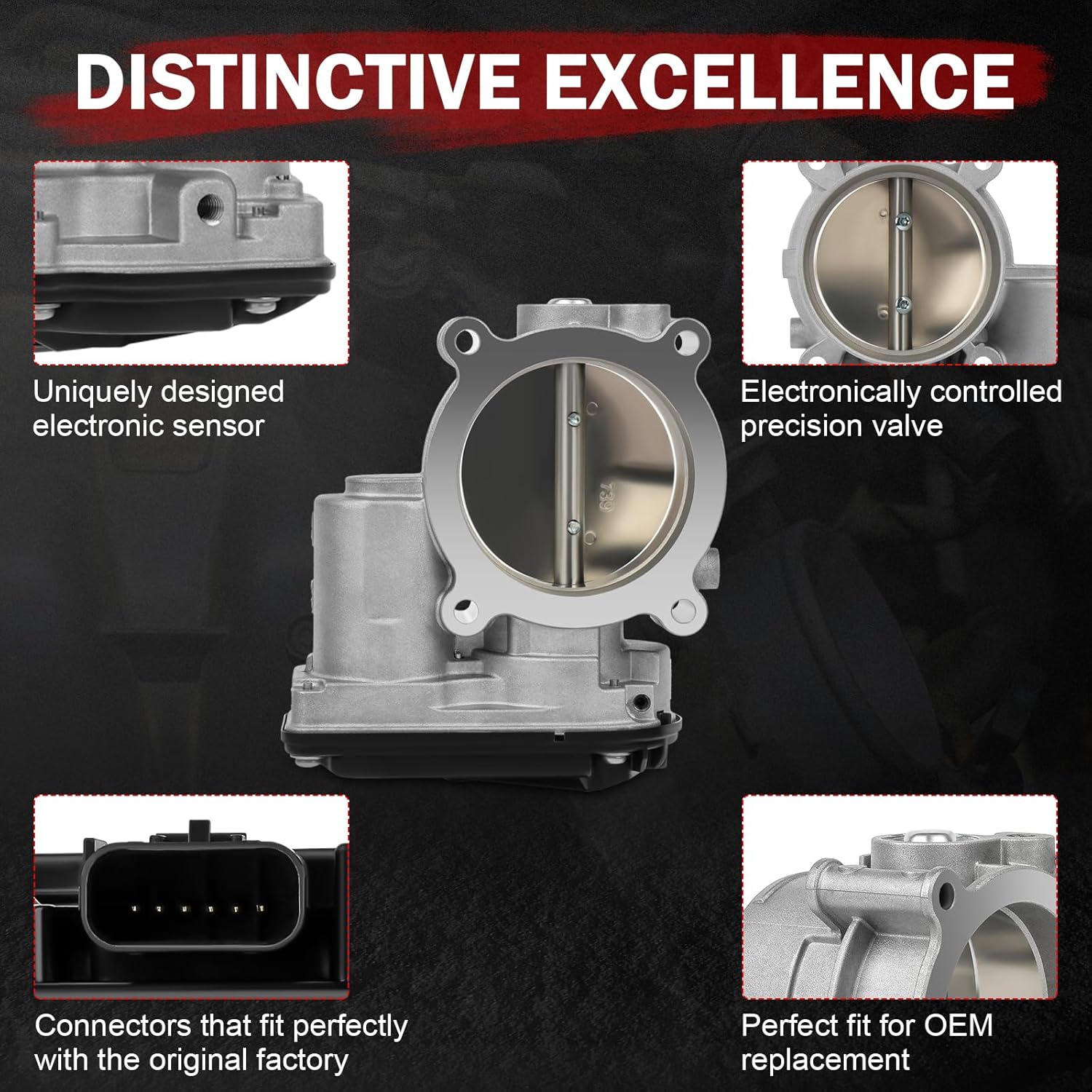 TB1052 Throttle Body Compatible 2015 2016 2017 for Ford Expedition 3.5L 2011-2016 for Ford F-150 3.5L 2015-2017 for Lincoln Navigator 3.5L Electronic Throttle Body S20062 Engine Bore Inch 3.64