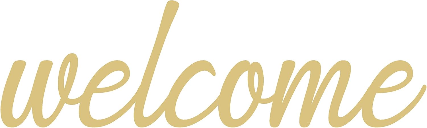 Word Welcome Cutout Unfinished Wood Welcome Sign Front Door Decor Everyday Door Hanger MDF Shape Canvas Style 4 (12)