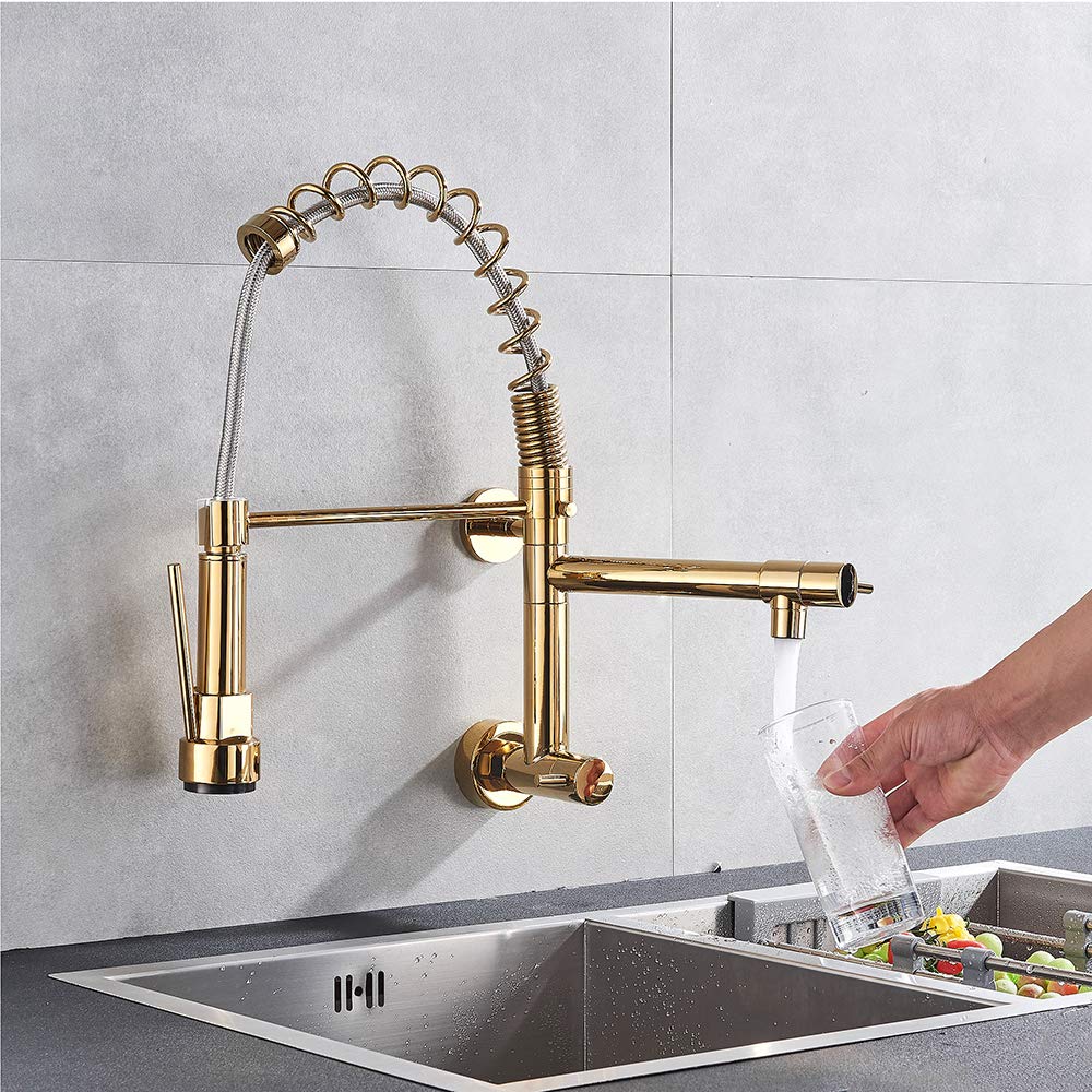 Robinet d'évier de cuisine pour bar double bec eau froide nickel
