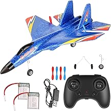 Liamostee RC Airlae Radiocomando 2 Canali 2.4Ghz F22 Jet da Combattimento, Giocattolo RC Airlae in Schiuma con Luce, Giroscopio 6Axis, per Bambini 3 Anni, Uiex