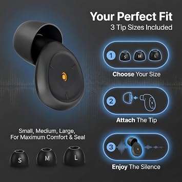 Reusable Ear Plugs for Sleep, 32dB Noise Reduction, Side Sleeper Comfort