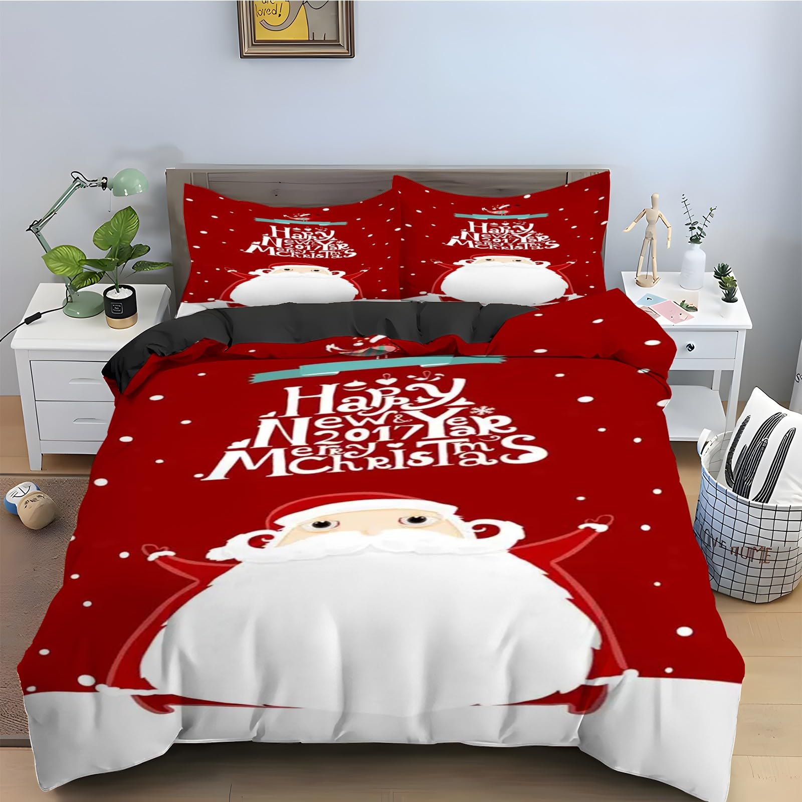 Parure de lit Noël 220x240 cm idée cadeau pour chambre d'amis