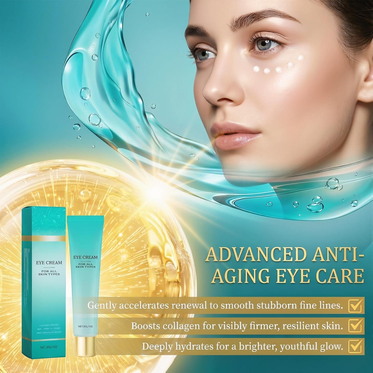 Retinol Eye Cream, Targets Dark Circles and Puffiness—Anti-Aging Formula with Hyaluronic Acid Effectively Reduces Eye Bags, Wrinkles, and Fine Lines | Unisex Moisturizing Eye Care - Image 4