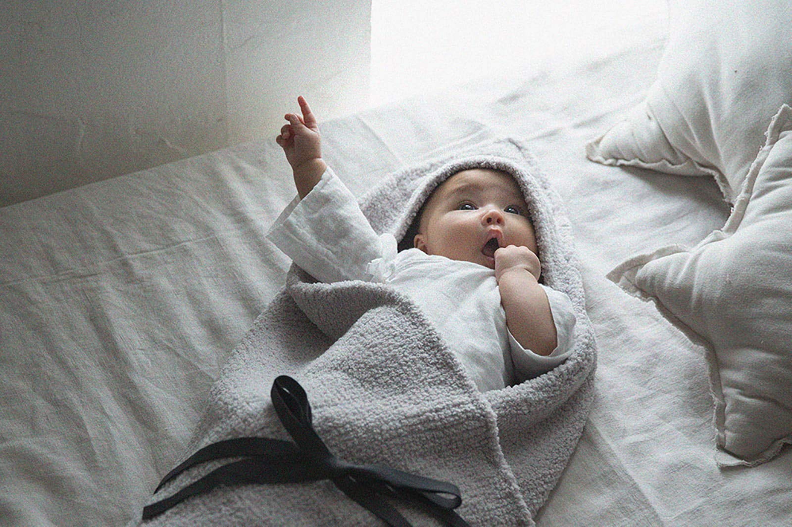 MARLMARL グレー おくるみ・ブランケット 新品 MARLMARL マールマール 出産祝い おくるみ ブランケット hooded