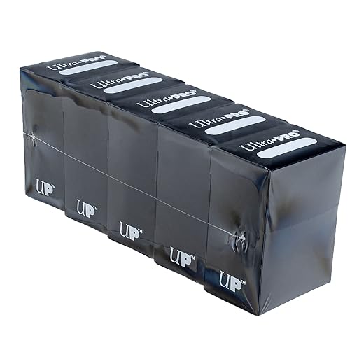 Ultra Pro - Deck Boxes Set of 5 (Black) Perfect for Storing & Protecting Pro Magic, Pokemon & YuGiOh Cards, Great for Collectible Cards