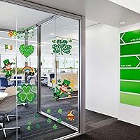Vista 2 de 160 calcomanías reutilizables para ventana del día de San Patricio, calcomanías de trébol para decoraciones navideñas, decoraciones estáticas