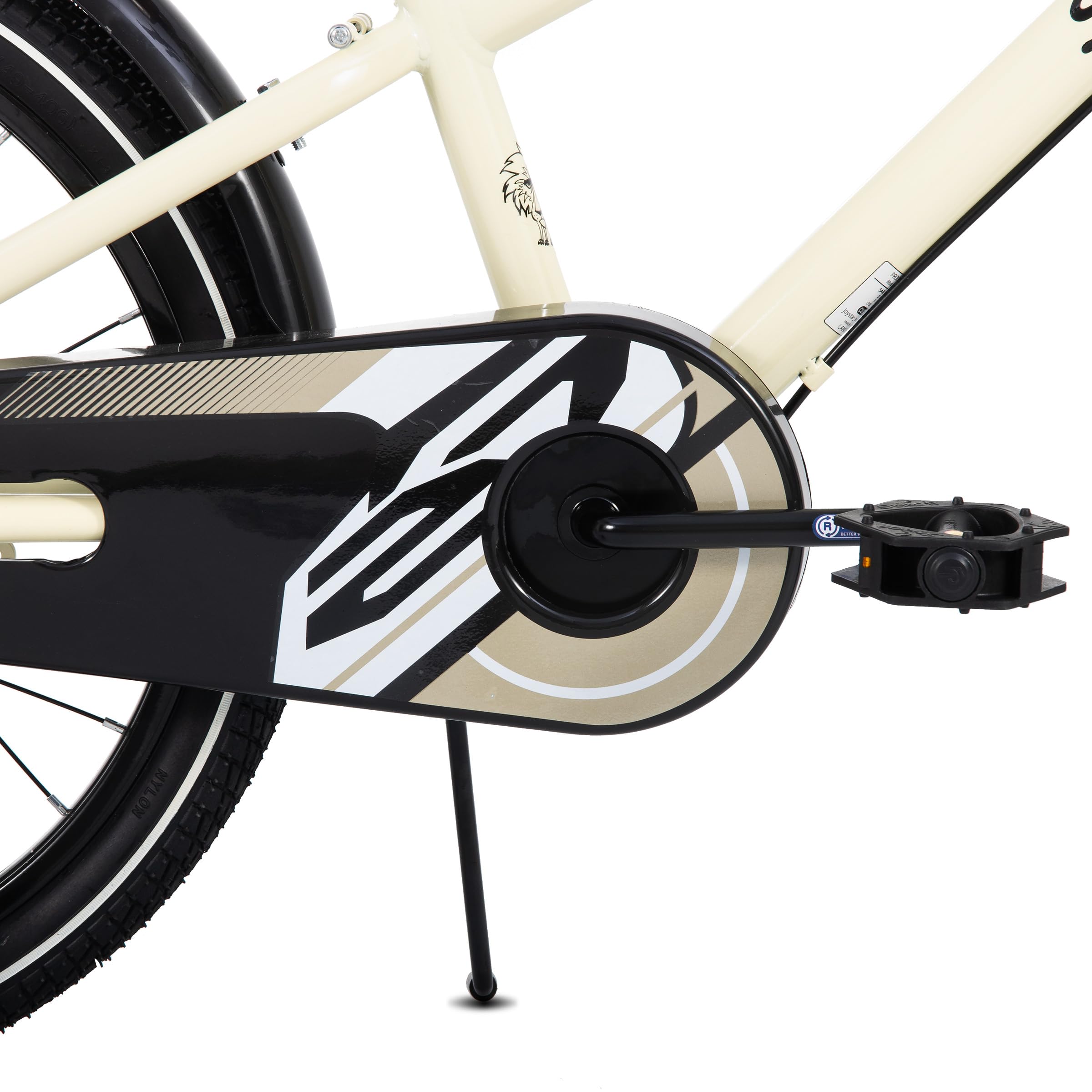 STITCH Bici vintage de 18 pulgadas para niños y niñas de 6 a 8 años, bici infantil de 18 pulgadas con estabilizador y soporte, beige