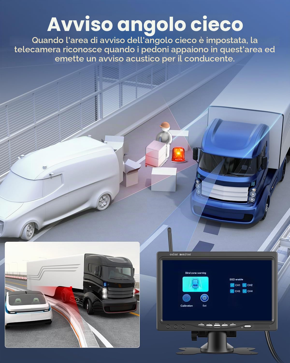 NHOPEEW Kit telecamera di backup wireless con doppia telecamera 1080P – Display HD da 7 pollici, visione notturna impermeabile IP68 per camion, rimorchi, camper, furgoni e automobili