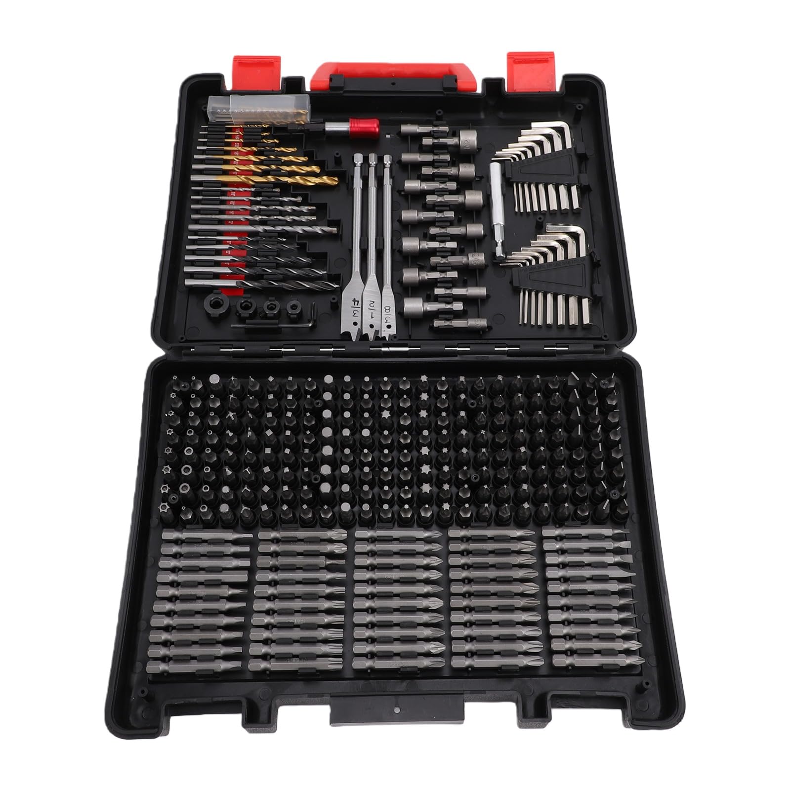 Juego de Brocas 318 Piezas, Puntas Destornillador Impacto Acero, Kit Llaves Hexagonales con Caja Almacenamiento, Puntas Destornillador Impacto y Juegos