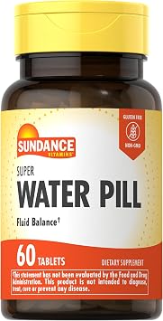 Sundance Water Pills Supplement | 60 Tablets | Fluid Balance | Vegetarian, Non-GMO, and Gluten Free Formula