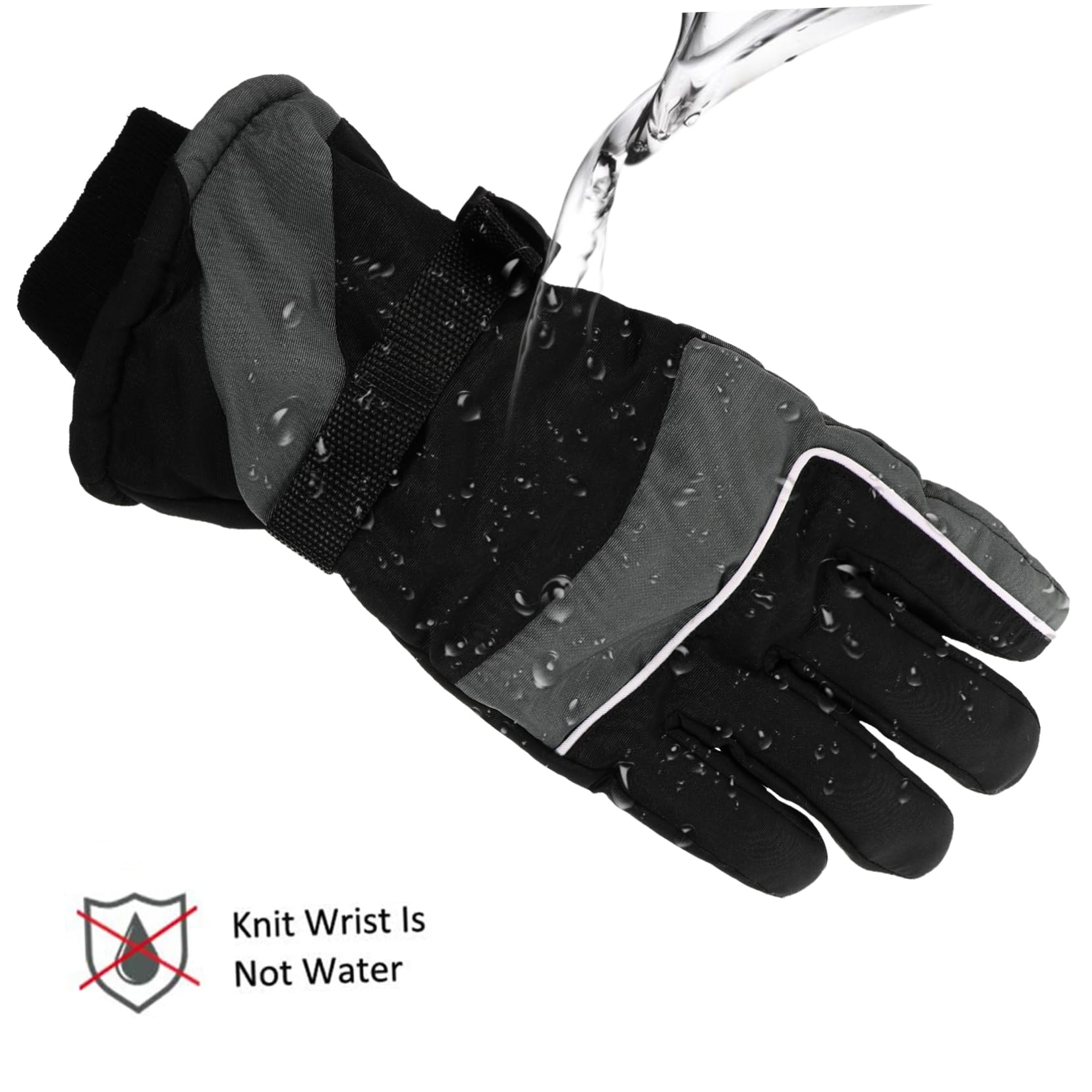 FRCOLOR 1Pair Winter Thick Cycling Gloves Windproof Ski Gloves for Outdoor Activities Adjustable Wrist Design Skid Features for Cold Weather and Biking