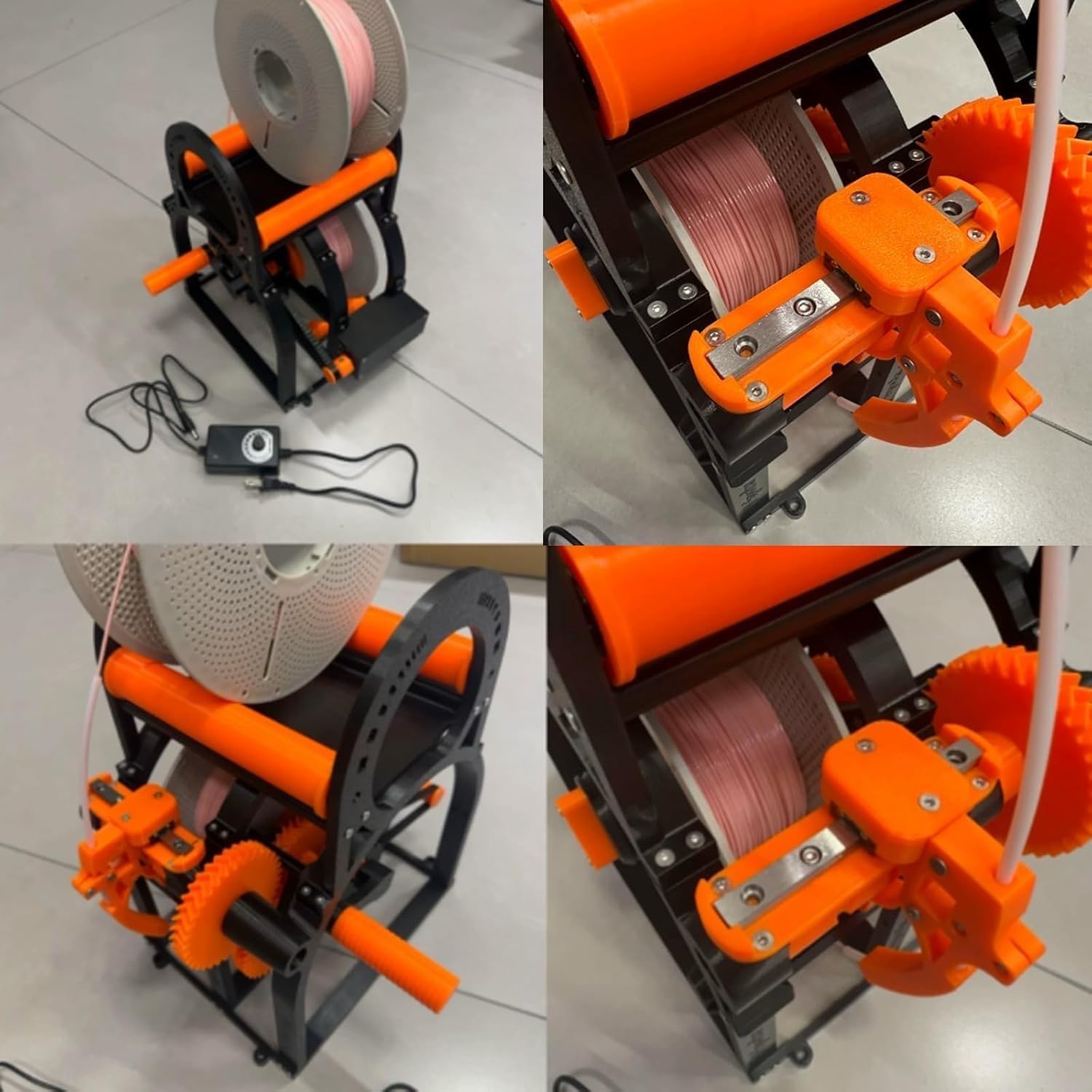 Zwijacz filamentu 3D, elektryczny nawijacz drutu/nici spawalniczych, nawijacz szpuli z uchwytem do schludnego przenoszenia szpul 20 cm, idealny do akcesoriów do drukowania 3D