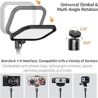 Vista 6 de APEXEL Kit de iluminación de video fotográfico, luces LED regulables de 5600 K USB para grabación de video con soporte de trípode ajustable