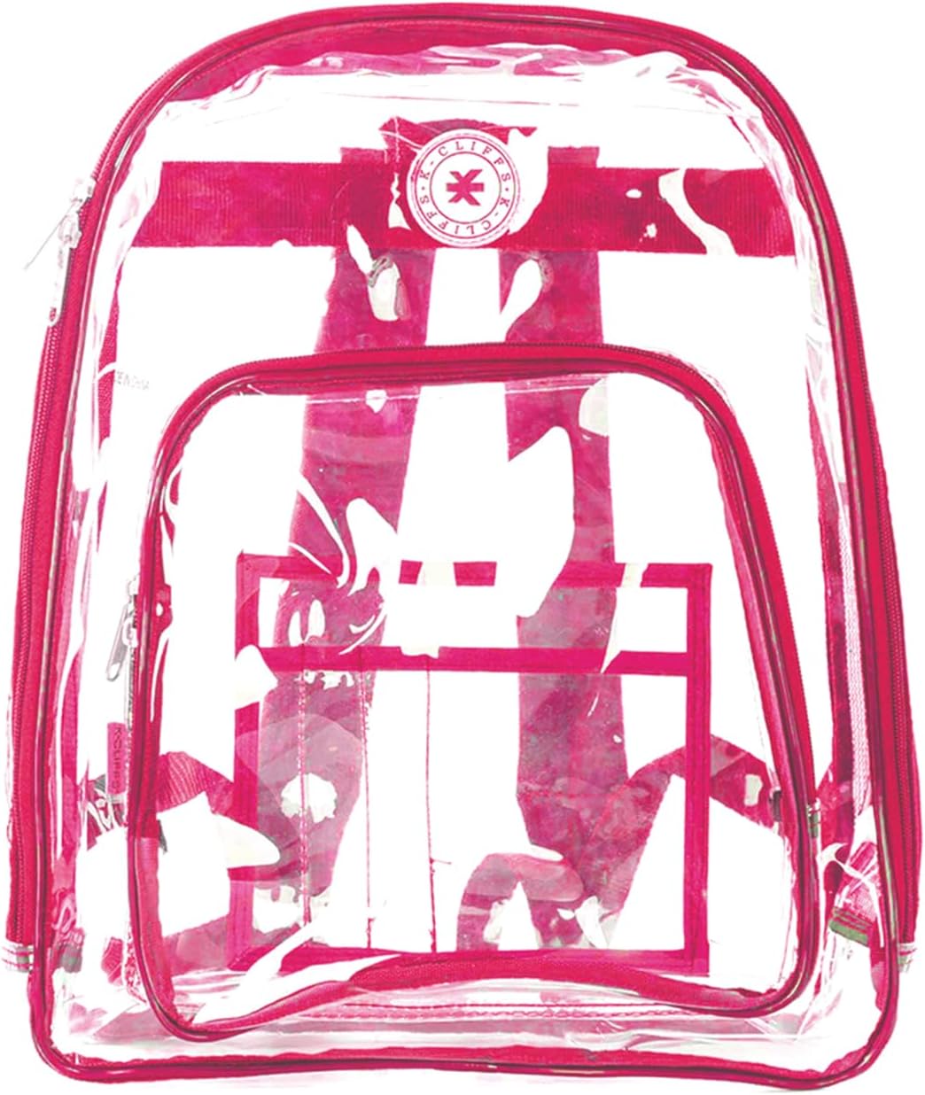 K-Cliffs Large Transparent Backpack Clear Heavy Duty School Bag Durable Student Bookbag See Through Vinyl Daypack Workbag - Image 2