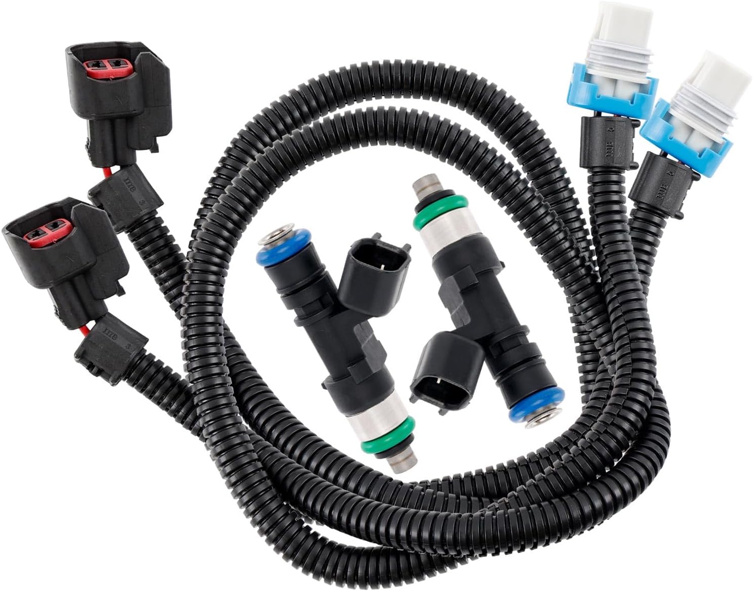 Fuel Injector Harness 2PCS 0280158197 1204318 1204319 Fit Polaris Ranger 800 2011-2017 Ranger Crew 800 2010-2014 Ranger XP 800 2012-2013 RZR 800 2011-2013 OEM Injector Wiring Harness