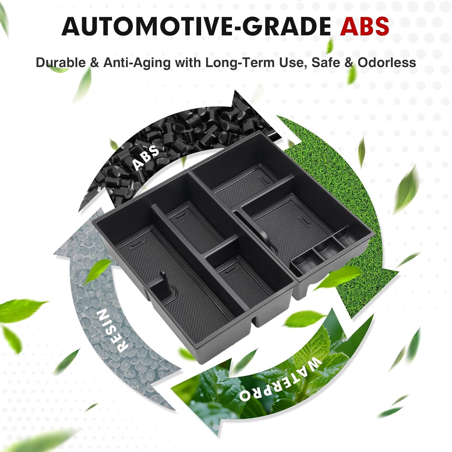 Autorder 2PCS Center Console Organizer for 2024 2025 Toyota Grand Highlander LE/XLE/Limited/Platinum/Nightshade Hybrid Accessories Armrest Storage Box Secondary Insert Tray