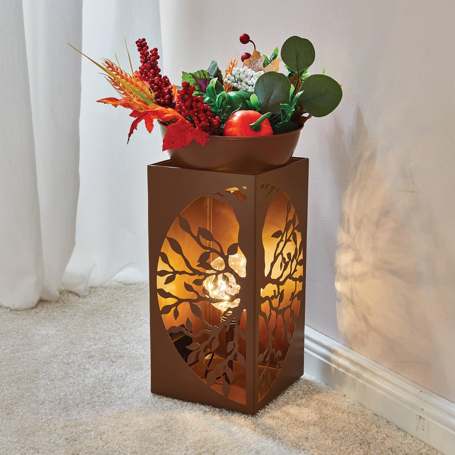 Coopers of Stortford Indoor Planter Bowl With LED Tree of Life Pillar