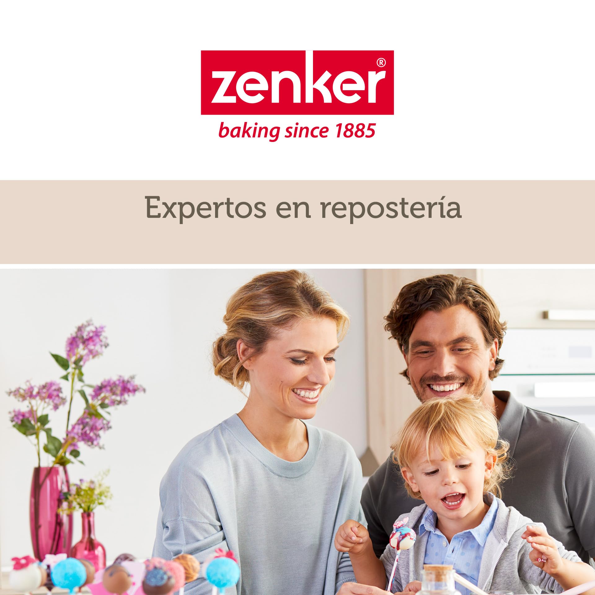 Zenker Set de Repostería, incluye Molde de Hornear Rectangular Desmontable con Tapa 43x29x10 cm, Espátula de Silicona y Pincel de Silicona Brocha 5 cm, Juego de Repostería para Tartas y Bizcochos