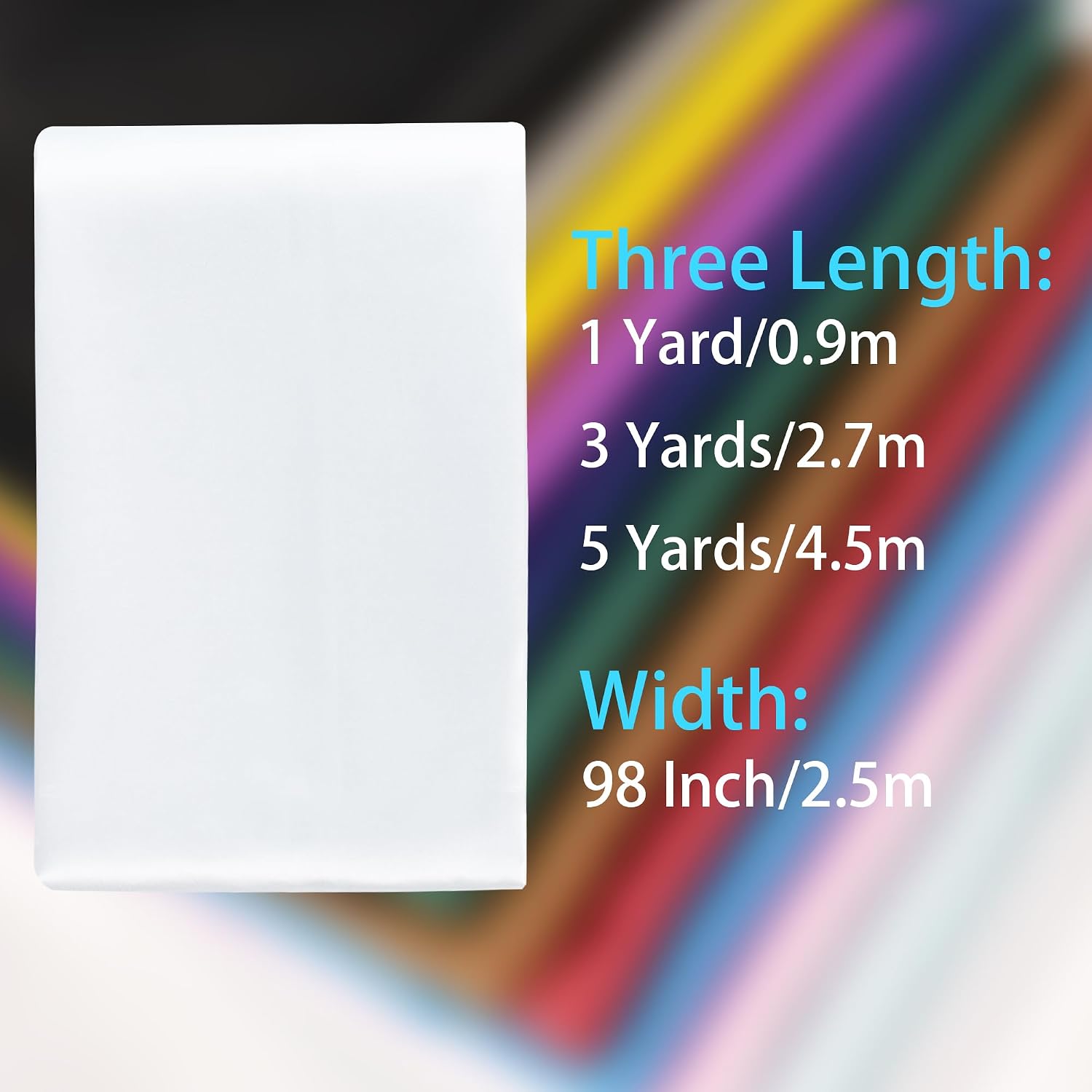 pson White Satin Fabric - 98 Inch/2.5m Wide by The Yard, Soft Silky Fabric for Wedding Dress, Sewing, DIY Crafts, Clothing Making, 5 Yards