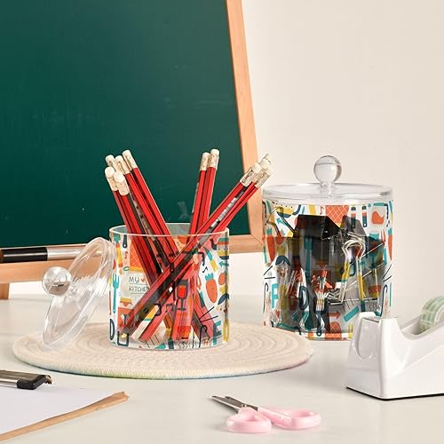 Miniatura 6 de Kitchen Equipments Jars with Lids Bathroom Canisters Decorative Jars Laundry Pods Container Floss Pick Holder for Room Organization Vanity Makeup