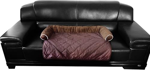 Miniatura 2 de HappyCare Textiles Long Rich - Funda acolchada para sofá cama, para perros y gatos, 40 x 23 x 8 pulgadas, color marrón