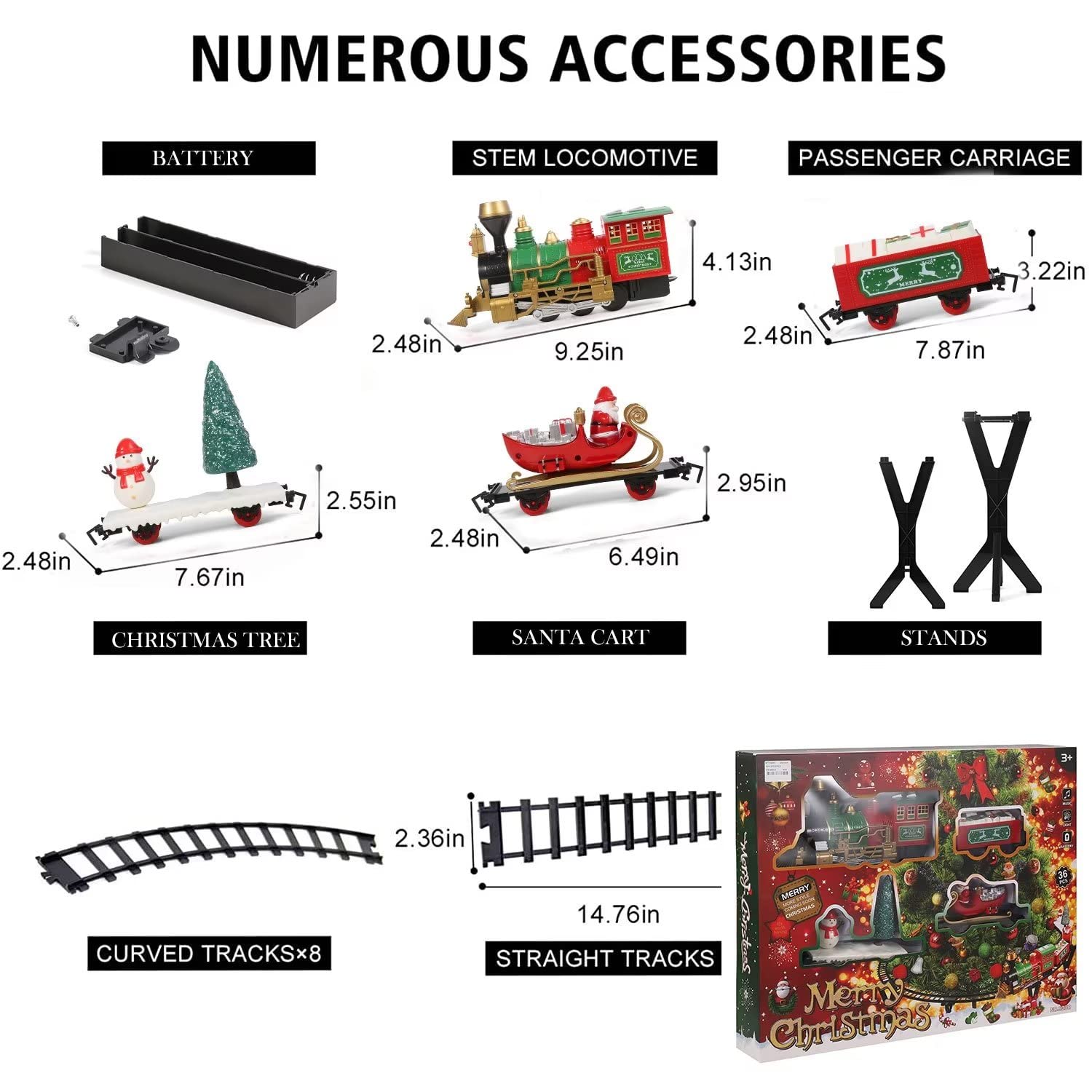 Amazon | ECCRIS クリスマストレインセット - 煙、ライト、音