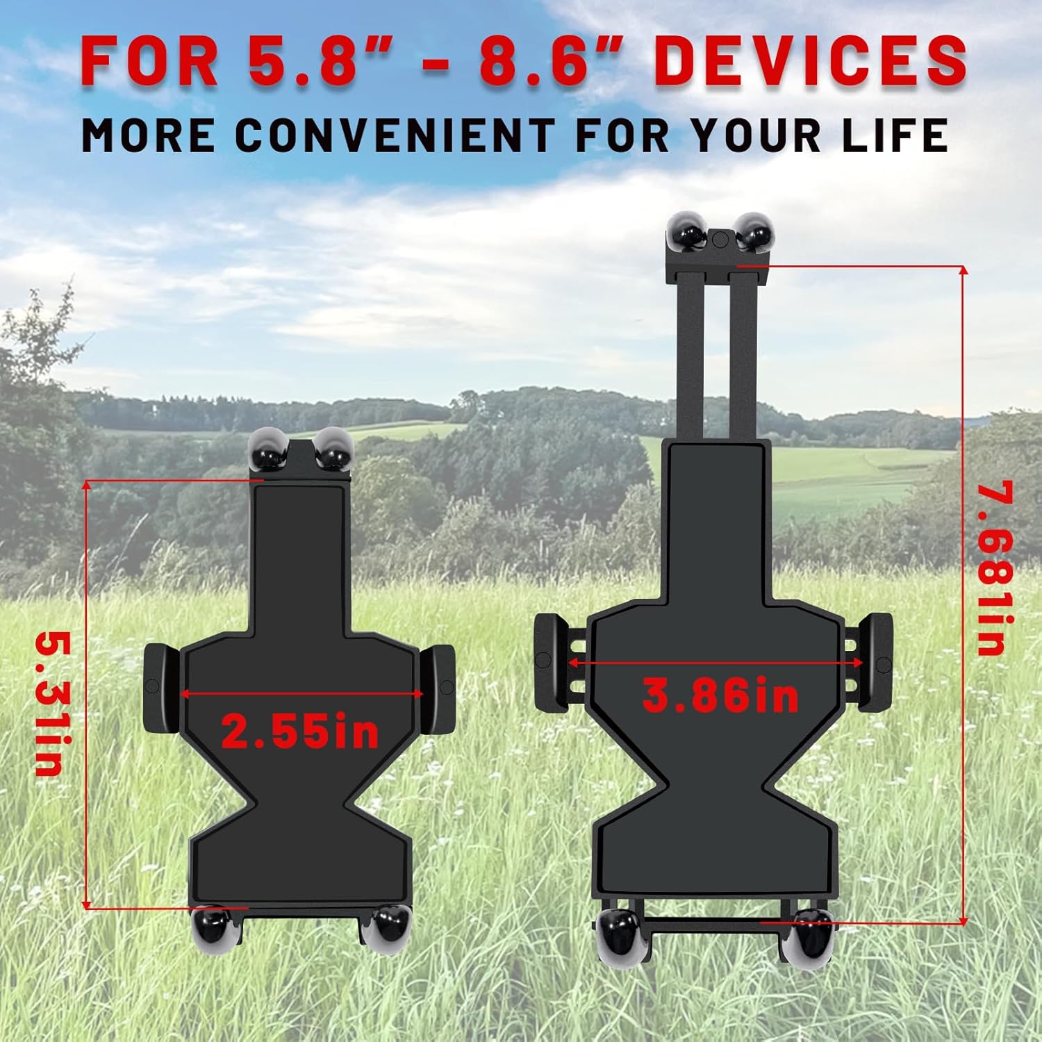 StarknightMT RZR Phone Mount Upgraded Compatible with 2025-2019 Polaris RZR XP 1000/ XP 4 1000 Holder Double 360 Degree Adjustable Door Panel Cell Phone Fits 5.8 Inch to 8.6 Inch Phones