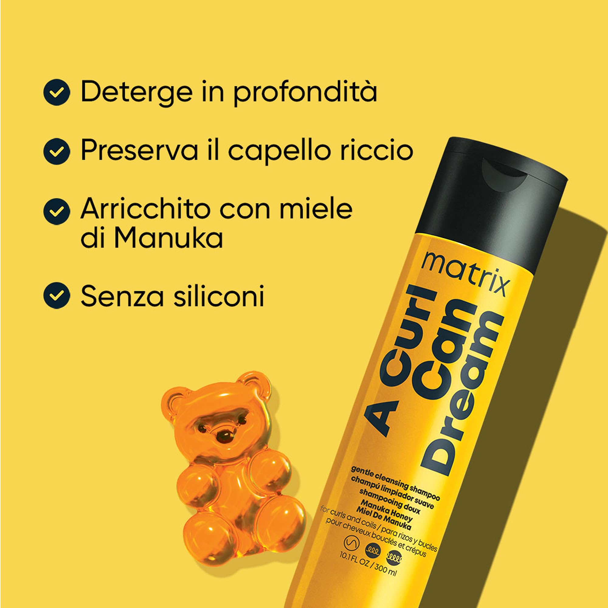 Matrix, Cofanetto Regalo, Shampoo + Gel + Spray Termoprotettore, Per Capelli Ricci e Mossi, Capelli Definiti Senza Appesantire, Con Miele di Manuka, A Curl Can Dream, 300 ml + 250 ml + 190 ml