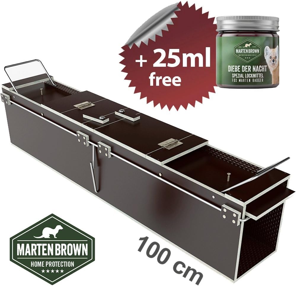 Martenbrown® Animal Trap Large, Marten Trap 100x18x21 cm Live Trap Humane Trap for Rabbits, Cats and Similar Sized Wildlife Squirrel Animal Trap Cat