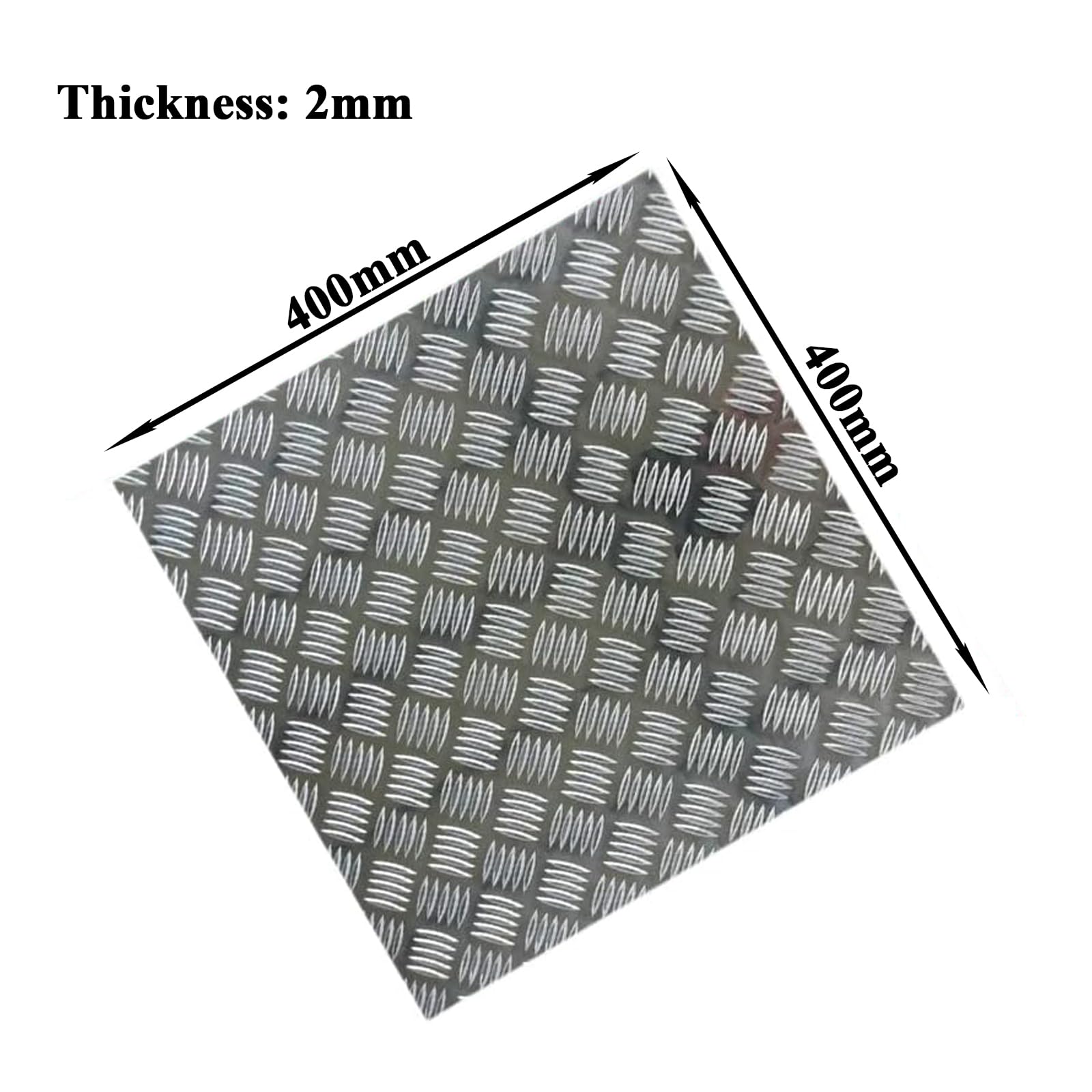 Pannello in lega di alluminio goffrato quadrato 400×400 mm, piastra in alluminio mandorlato adatta for industria e edilizia(400x400x2mm)
