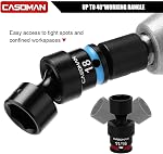 CASOMAN 153-Piece 1/4" & 3/8" & Set de socket à impact maître 1/2" Drive avec boîtier, ensemble d'outils de socquette standard professionnel et de profondeur, 6 Précisez. SAE et les dimensions métriques