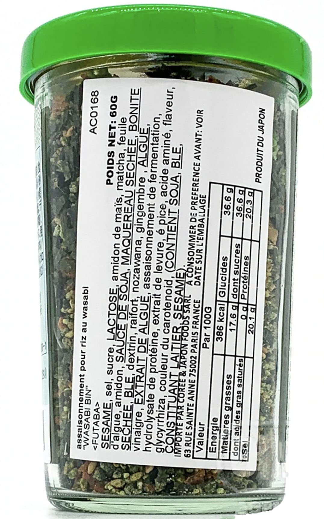 Assaisonnement Pour Riz au Wasabi - Wasabi Bin Furiakake 60G - Expédition depuis France par la Sté Bo Time