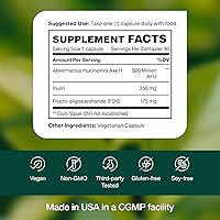 Vista 5 de Akkermansia Muciniphila Probiotic 500M AFU para producción de GLP-1 - Suplemento probiótico pre + - 30 cápsulas