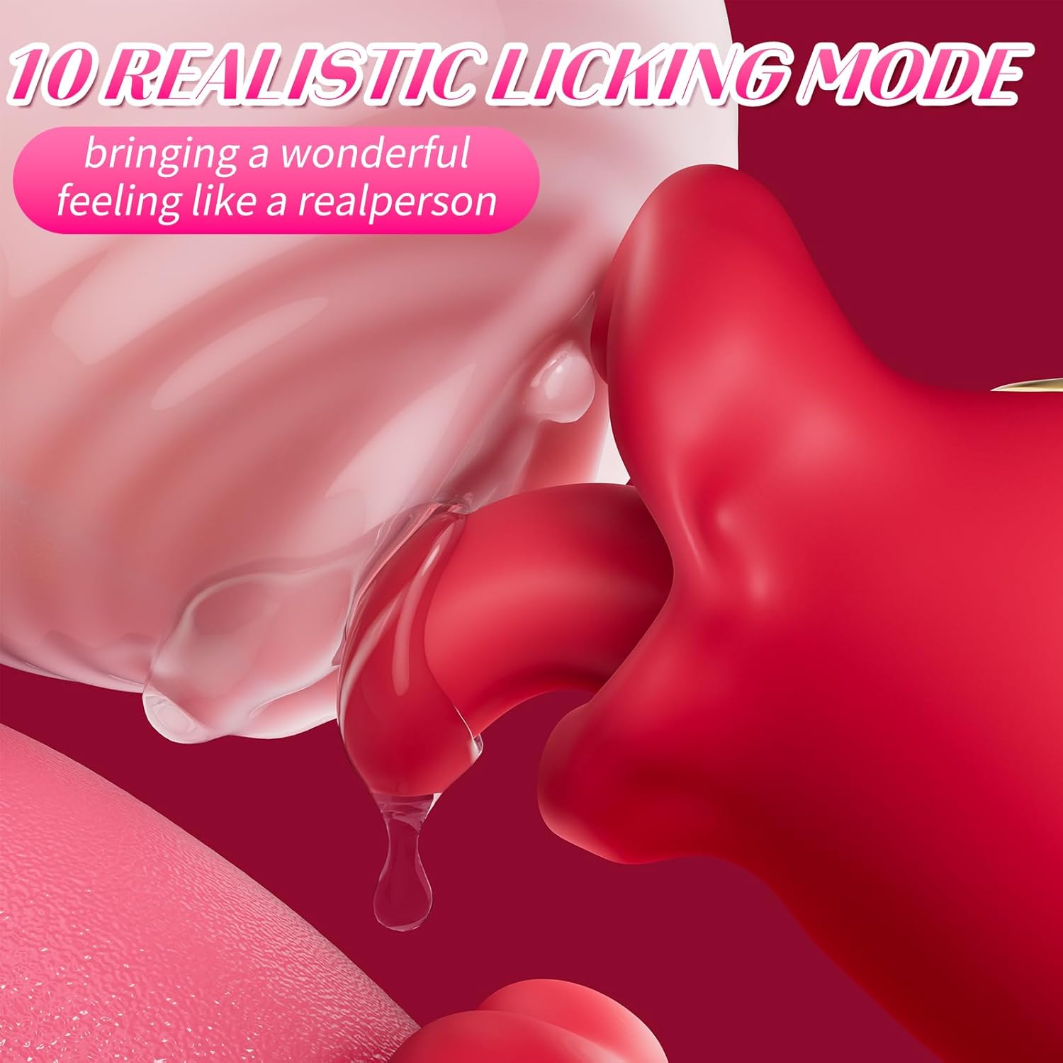 Adult Sex Toys Vibrator for Women - Rose Sex Toy Thrusting Vibrators Dildo with 10 Licking Swing & 10 Vibration Modes, G-Spot Clit Anal Stimulator, Discreet Couples Sex Toy for Female Couples Games