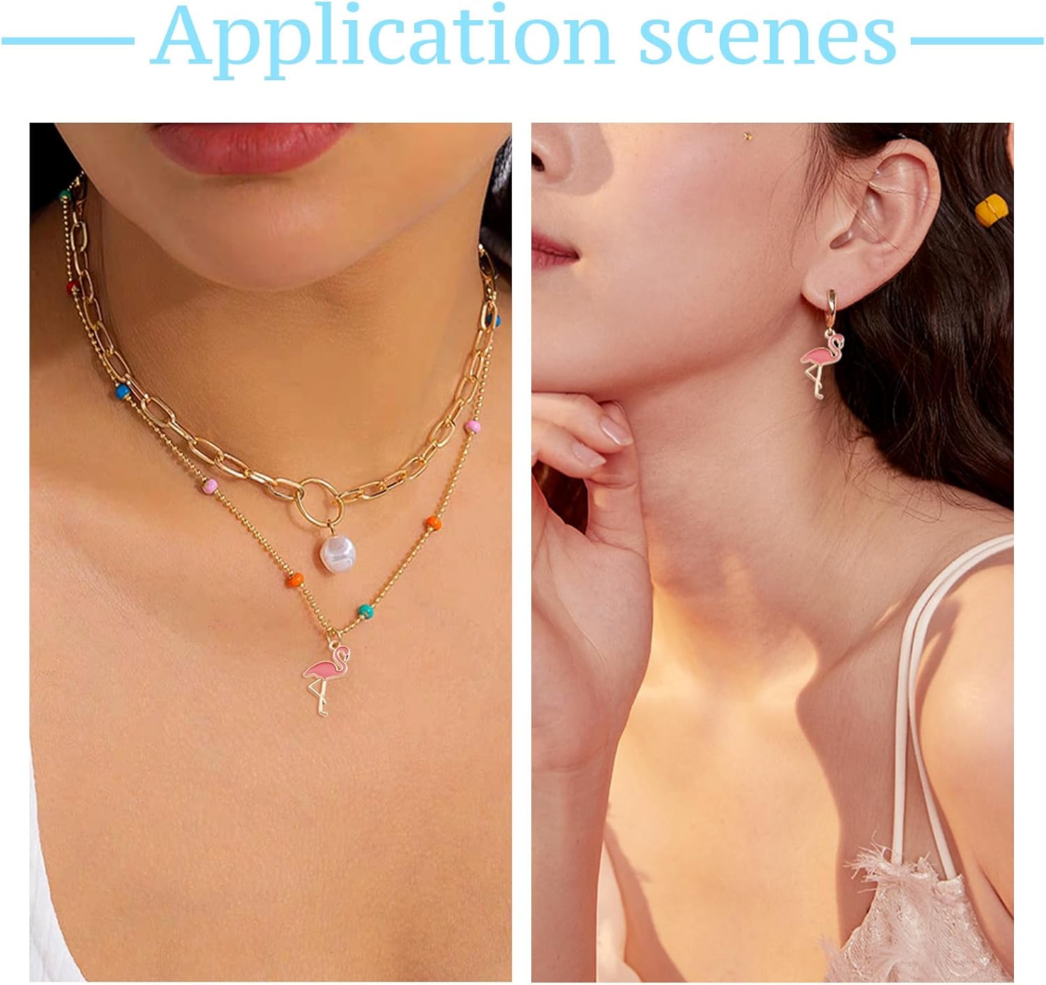 Beadthoven 100pcs Pink Flamingo Enamel Charm Pendants Light Gold Plated Mini Flamingo Animal Dangle Charms for Jewelry Making Bracelets Necklace Earrings DIY Crafts - Image 5