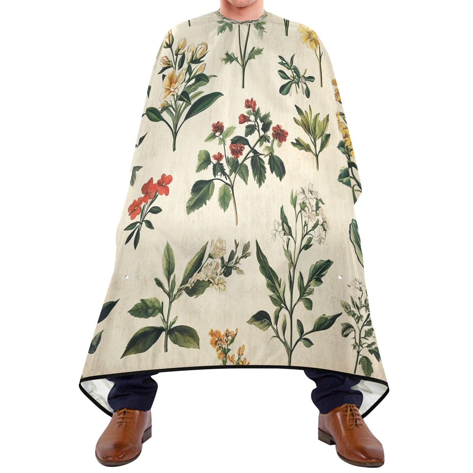 Kigai Vintage Flowers Hair Cutting Cape for Men & Women Waterproof Barber Cape Professional Hairdressing Salon Styling Apron with Adjustable Closure Snap