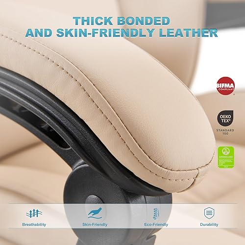 Miniatura 7 de COLAMY Silla de oficina con reposapiés, diseño ergonómico de respaldo alto, silla ejecutiva de escritorio para computadora con almohada lumbar