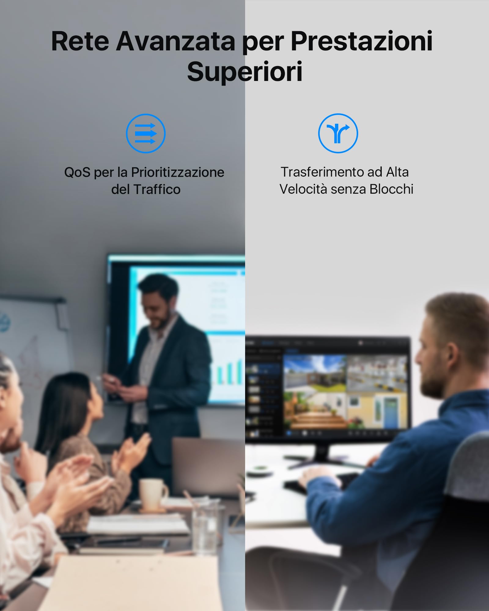 ZOSI 8 Porte PoE Switch Switch Gigabit con 1 Porta Uplink Gigabit, 96 W per 8 Porte PoE+, IEEE802.3af/at, Switch Ethernet non Gestito, Plug & Play, Alloggiamento in Metallo Robusto