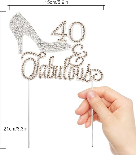 Miniatura 9 de LINGTEER Decoración de pastel de cristal de diamantes de imitación rosa de tacón alto perfecto para cumpleaños, boda, aniversario, fiesta, recuerdo,