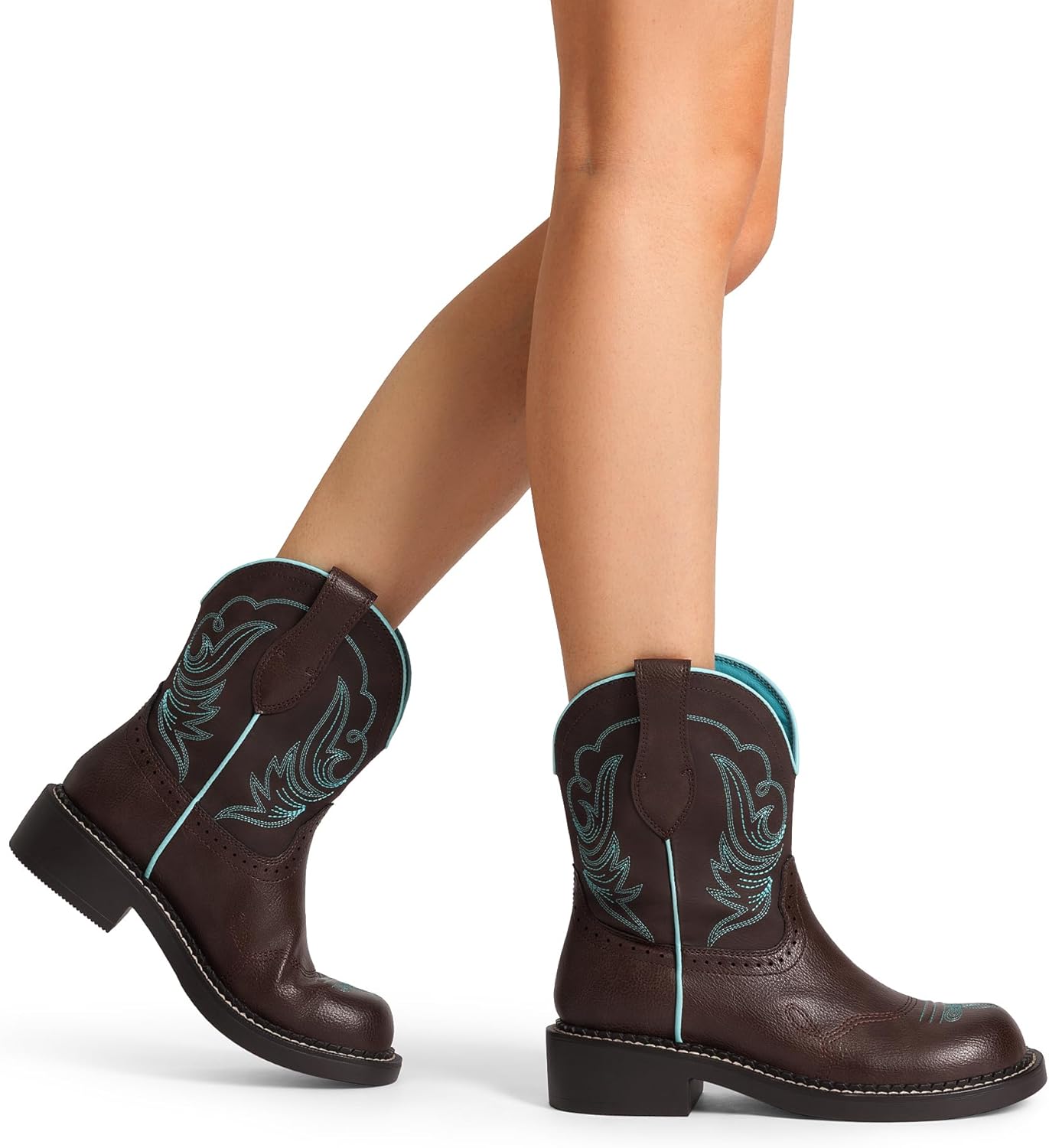 DREAM PAIRS Cowboy Cowgirl Boots for Women, Round Toe Embroidered Mid Calf Western Boots for Work, Country Concerts, Rodeos, Casual Outings - Image 2