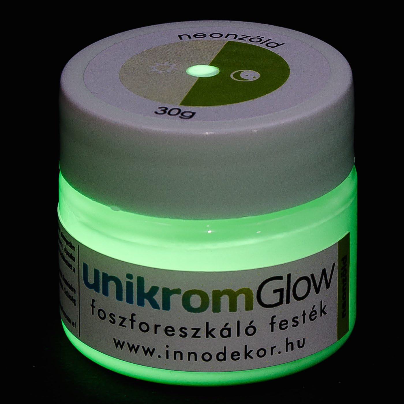 Glow in the dark water based acrylic paint - neon green, 30 g