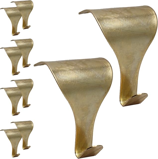 Moulding Hook Dado Picture Rail - Brass Plated - Pack of 10