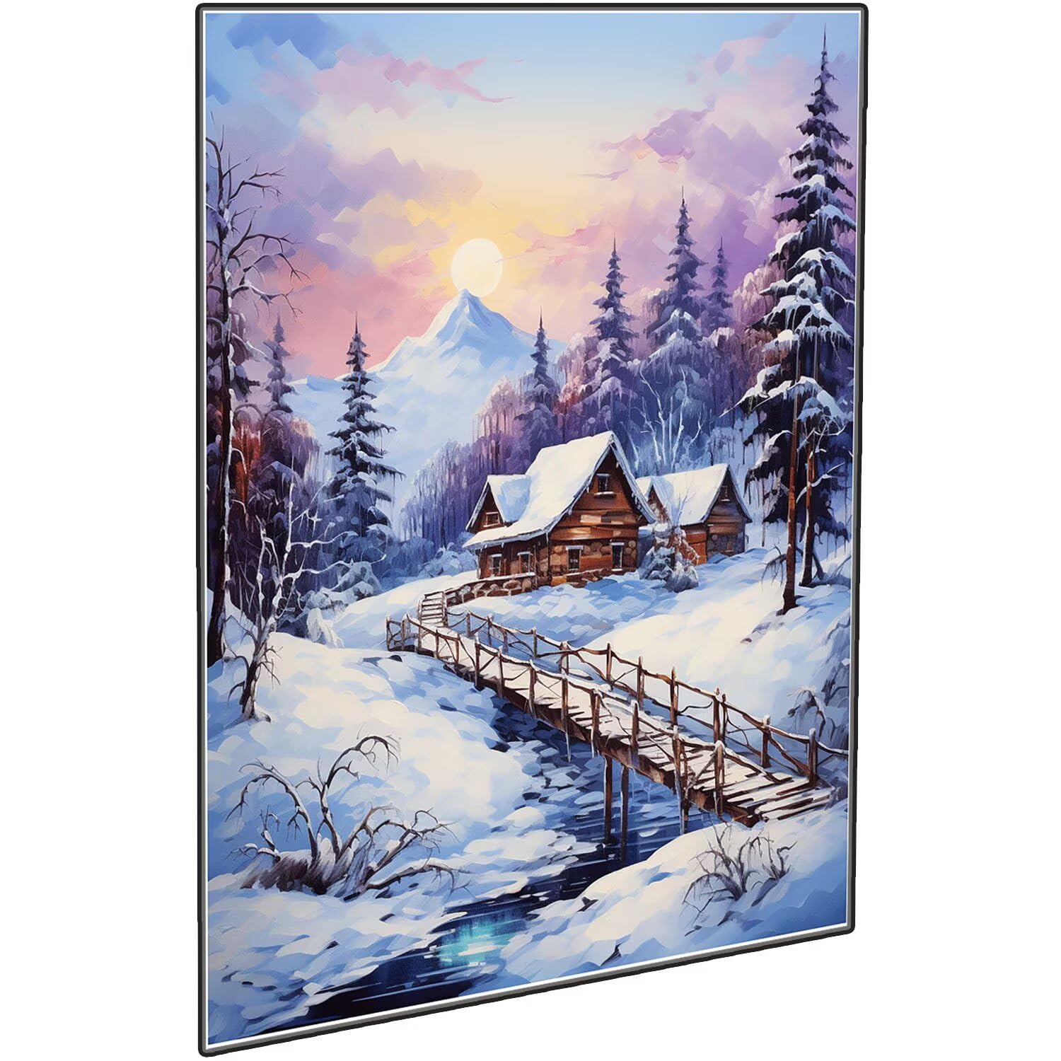 Malowanie diamentami duży rozmiar 140 x 100 cm, DIY 5D malowanie diamentowe zima diamenty kryształowe artystyczne rysunki z koralikami do przyklejania, DIY drzewo diamentowe malowanie dla dorosłych