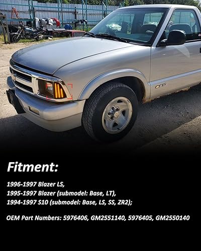 Miniatura 3 de Bestview Conjunto de luz de esquina delantera compatible con Chevy Blazer S10 1994-1997, diseño de arnés mejorado, lado del conductor y del