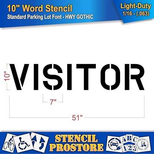Miniatura 2 de Plantillas de marcado de pavimento  Plantilla de visitante de 10 pulgadas  10 x 51 pulgadas x 116 pulgadas (63 mil)  Ligero