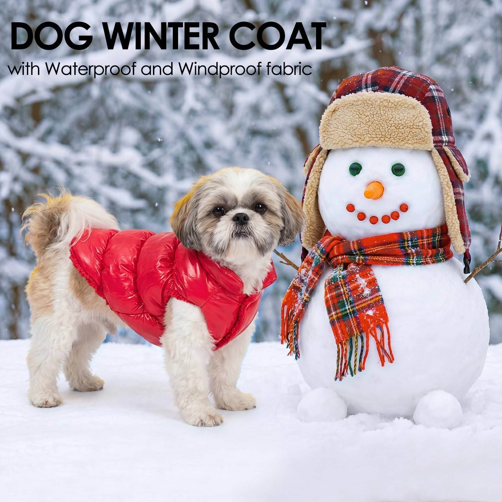 AOFITEE Abrigo de invierno para perro impermeable a prueba de viento, chaleco para cachorros de forro polar, chaqueta acolchada cálida para perros pequeños y medianos